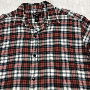 Vtg Polo Jeans Co Ralph Lauren Flannel Shirt Men L Grey Red Plaid Button Up Work